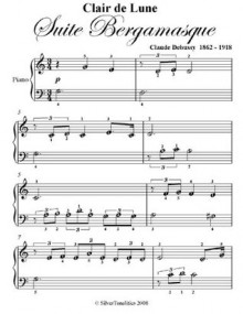 Clair de Lune Debussy Beginner Piano Sheet Music - Claude Debussy, SilverTonalities