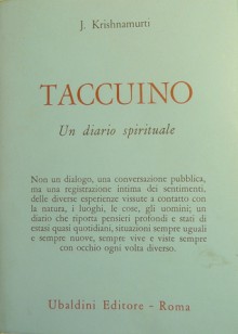 Taccuino. Un diario spirituale - Jiddu Krishnamurti, Paola Chiesa