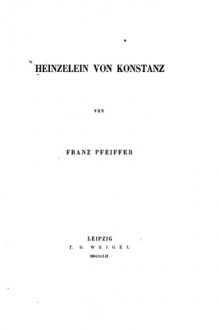 Heinzelein von Konstanz (German Edition) - Franz Pfeiffer