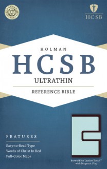 HCSB Ultrathin Reference Bible, Brown/Blue LeatherTouch with Magnetic Flap - Holman Bible Publisher