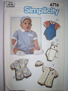 Simplicity Pattern 6716 Boy Babies' Layette Sizes NB & 6-12-18 Months - Simplicity Pattern