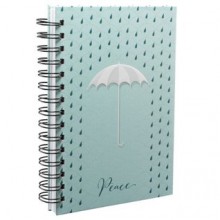 &#34;Peace&#34; Raindrops Hardcover Wirebound Journal - Christian Art Gifts