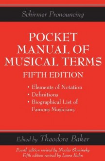 Pocket Manual Of Musical Terms (Schirmers Handy Book) - Theodore Baker