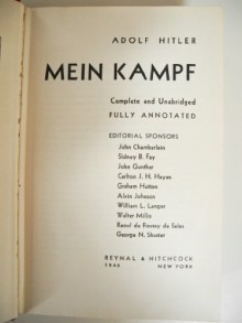 Mein Kampf Complete and Definitive Unexpurgated Edition, Annotated Translation - Hardcover - John Chamberlain...