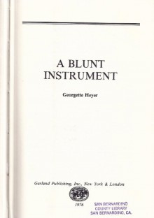 A Blunt Instrument - Georgette Heyer