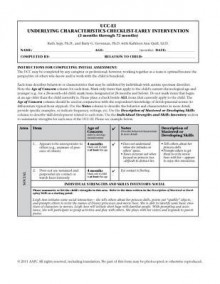 Underlying Characteristics Checklist--Early Intervention (Ucc-Ei) - Ruth Aspy, Barry G. Grossman, Kathleen Quill