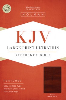 KJV Large Print Ultrathin Reference Bible, Brown LeatherTouch - Holman Bible Publisher