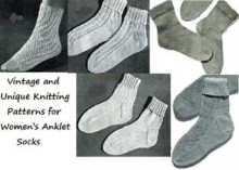 Vintage and Unique Knitting Patterns for Women's Anklet Socks - . Unknown