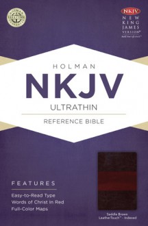 NKJV Ultrathin Reference Bible, Saddle Brown LeatherTouch Indexed - Holman Bible Publisher