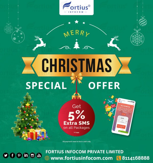 Get 5% extra SMS on any bulk SMS pack purchased with Fortius Infocom