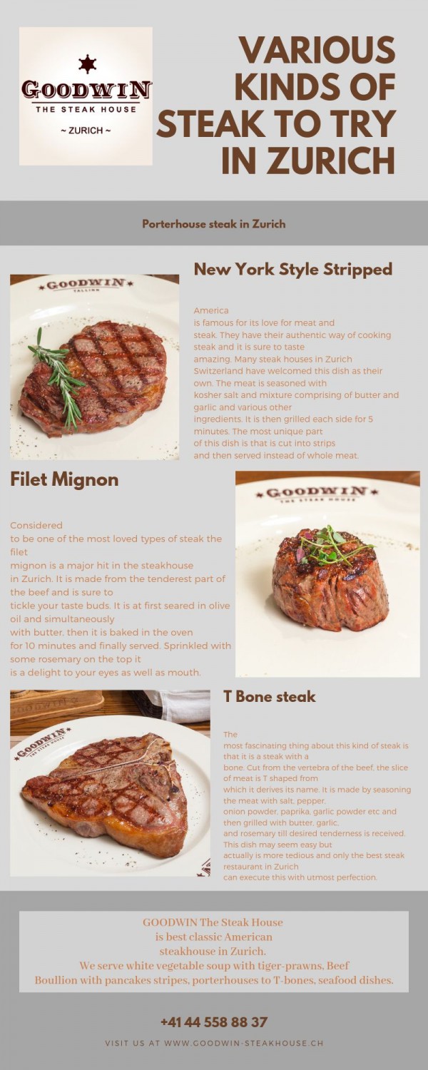 Various Types of Steak to Try in Zurich 