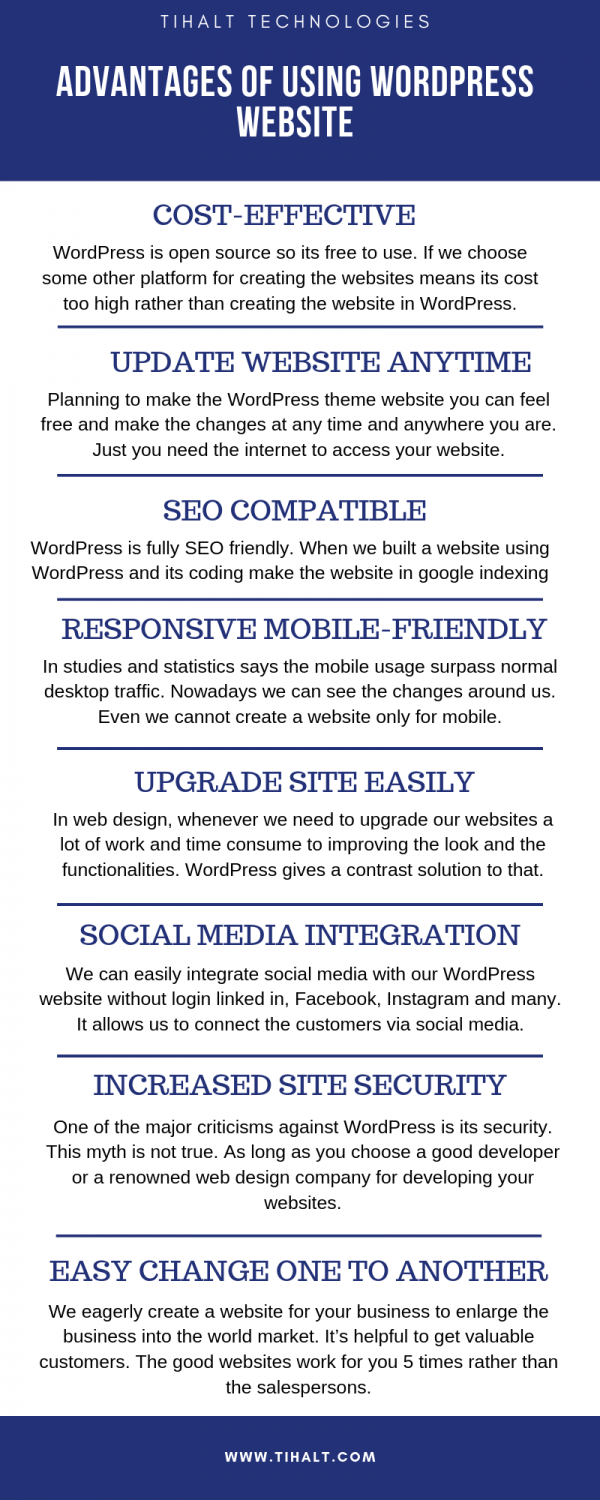 Advantages Of Using WordPress Website - Tihalt