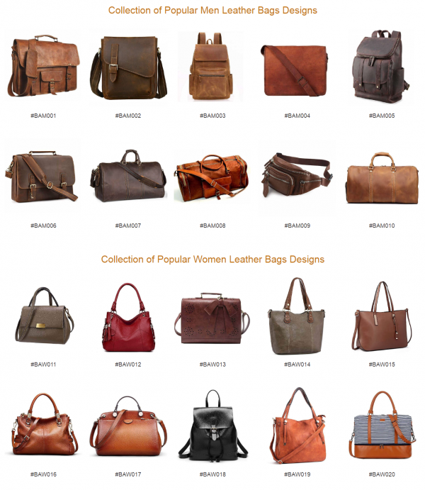 Men and Women Leather Bags 
