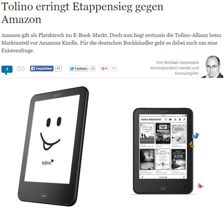 Artykuł "Die Welt" o niemieckim rynku e-booków