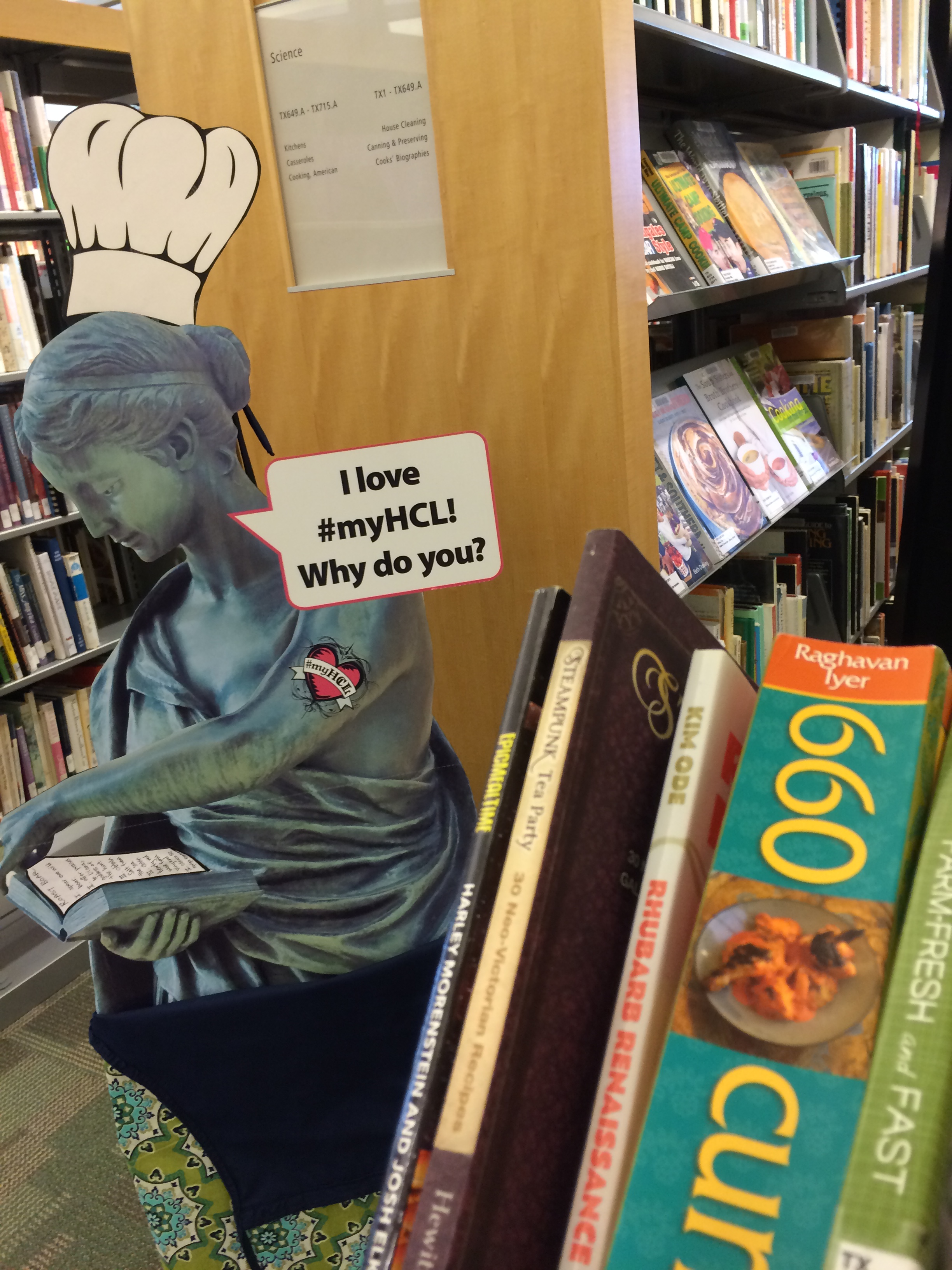 Some of the cookbooks available at Minneapolis Central Library.