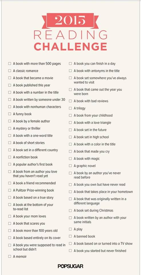 My Book Challenge for 2015