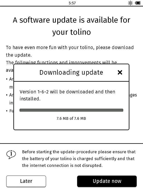 Aktualizacja firmware w Tolino Vision 2