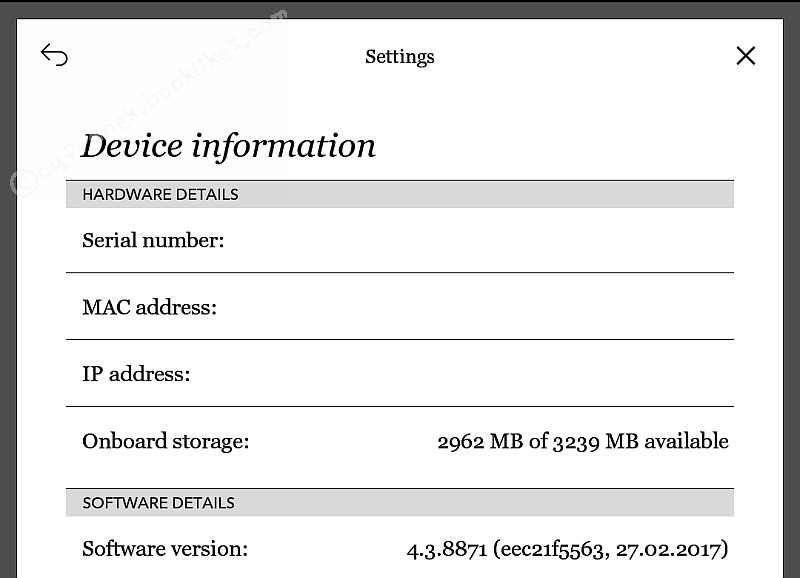 Kobo Aura H2O firmware