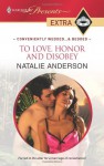 To Love, Honor and Disobey - Natalie Anderson