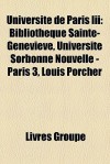 Universit De Paris Iii - Livres Groupe