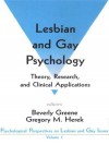 Lesbian and Gay Psychology: Theory, Research, and Clinical Applications - Beverly Greene, Gregory M. Herek