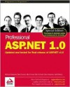 Professional ASP.Net 1.0, Special Edition - Richard Anderson, David Sussman