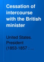 Cessation of intercourse with the British minister - Franklin Pierce