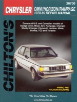 Chrysler Omni, Horizon, and Rampage, 1978-89 - Chilton Automotive Books, Chilton's Automotives Editorial, Chilton Automotive Books