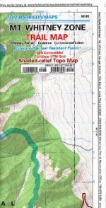 Mt. Whitney Zone Trail Map: Whitney Portal, Crabtree and Cottonwood Lakes - Tom Harrison Maps